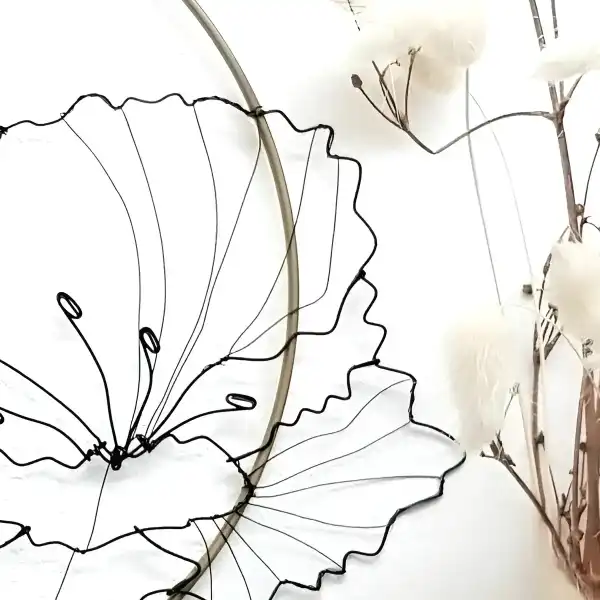 decoration artisanat fait main coquelicot 20 cm
