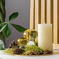 Champignon décoratif en verre soufflé - lot de 2