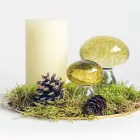 Champignon décoratif en verre soufflé - lot de 2