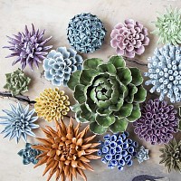 Fleur corail décorative en céramique