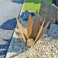 Agave en acier corten pour décoration extérieure - L.35 x H.65cm