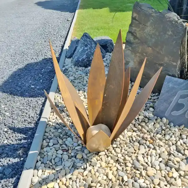 decoration jardin acier corten agave
