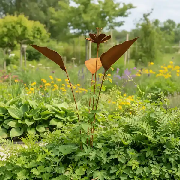 decoration jardin bouquet rouille