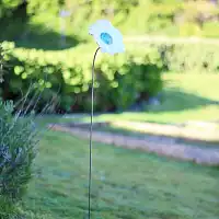 Fleur en grès émaillé sur tige