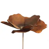 Fleur de coquelicot à planter en métal rouillé