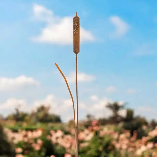 decoration jardin metal roseau