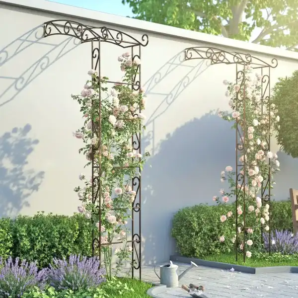demi arche murale rosiers
