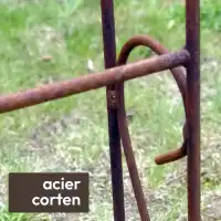 Arche de jardin arrondie en acier corten Arcade - L.141 x l.45 x H.240cm