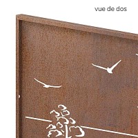 Panneaux décoratifs en acier corten L.80 x H.180cm - Bord de mer - lot de 3