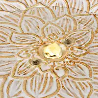 Fontaine de jardin solaire sur pied en céramique avec LED - Blanc cassé - D.40 x H.44,5 cm