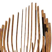 Lanterne en métal rouillé - rayures verticales - D.30,5 x H.40,5 cm