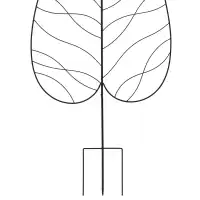 Treillis décoratif grande Feuille - Tuteur pour plante grimpante en fer L.72,50 x H.180cm