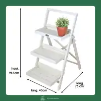 Étagère pour plante en bois blanc - H. 91 cm