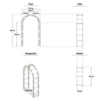 Arche de jardin en fer Arcade 1.41m x 2.40m