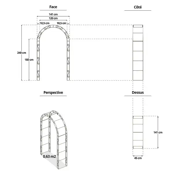 dimension arche arrondie