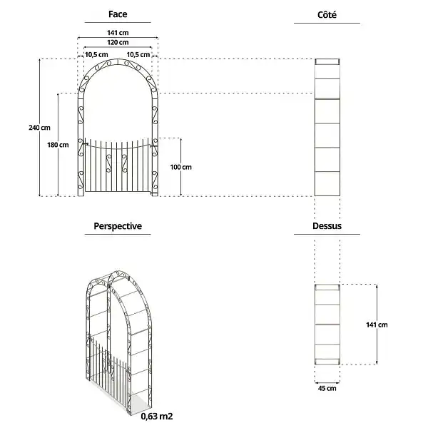 dimension arche arrondie portail  dimension arche arrondie portail