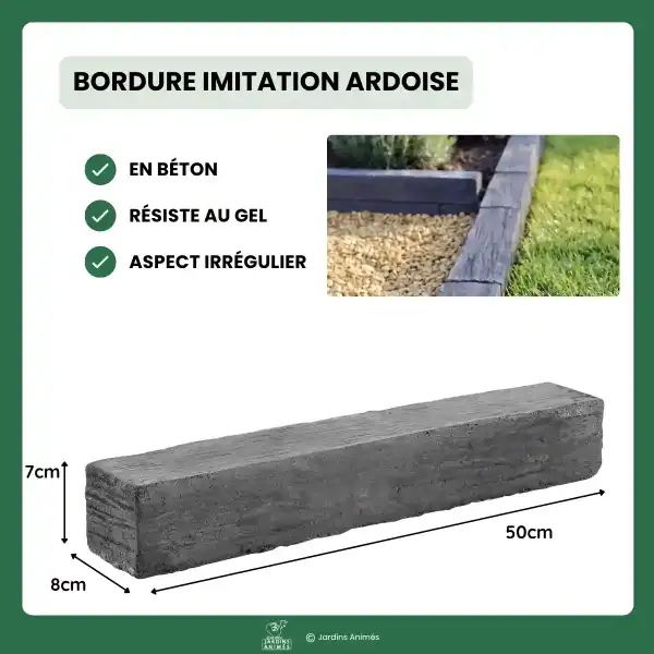 dimension bordure beton