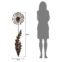 Silhouette déco en métal - pissenlit sur tige 140 cm