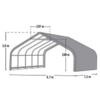 Abri chevaux de 49.6m2 - Larg. 6.70m x long. 7.30m
