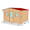 Chalet de jardin OUTRIAZ 15m2 - Bois Douglas 55mm fabrication française L. 3,9 x l. 3,9 x H. 2,7m