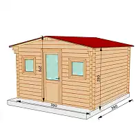 Chalet de jardin OUTRIAZ 15m2 - Bois Douglas 55mm fabrication française L. 3,9 x l. 3,9 x H. 2,7m  Chalet de jardin OUTRIAZ 15m2 - Bois Douglas 55mm fabrication française L. 3,9 x l. 3,9 x H. 2,7m