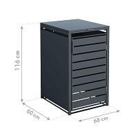 Cache poubelle extérieur en métal simple - 1 poubelle
