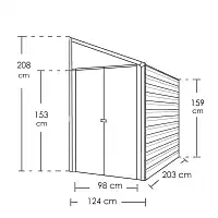Abri vélo en métal 2.5m2 - Rangement extérieur 1,24m x 2,03m Gris