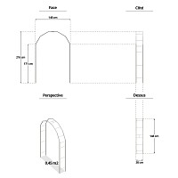 Arche double arceaux en acier Basale 1.48m x 2.16m