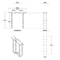 Arche de jardin en fer Zen - L.241 x l.45 x H.218 cm