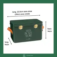 Boite en fer pour organiser les sachets de graines - Vert