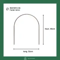 Bordure de jardin simple arceau en acier plein, marron - L.32cm x H.40cm