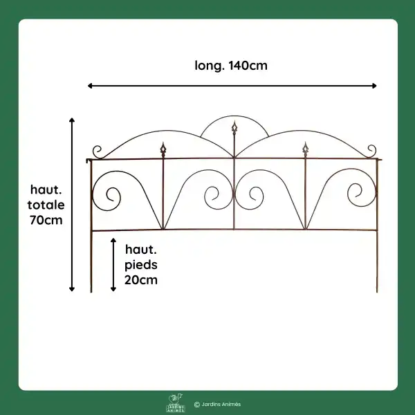 dimensions bordure corten fleurs lys