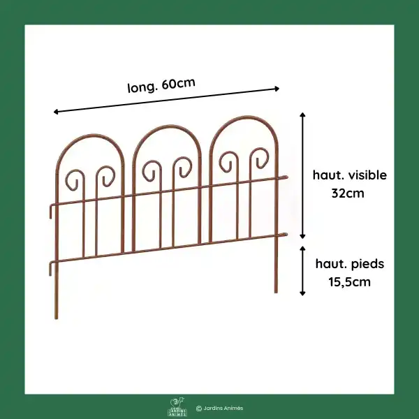 dimensions bordure volutes