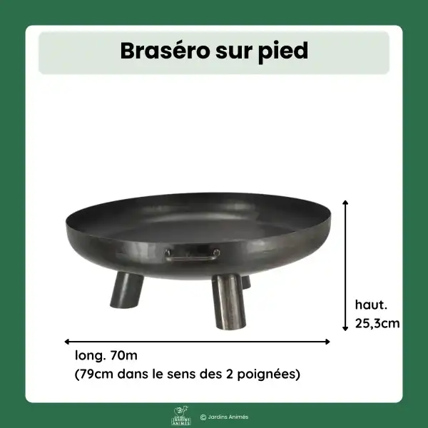 dimensions brasero coupe a feu 70cm