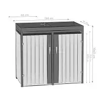 Cache poubelle double avec bac jardinière  Cache poubelle double avec bac jardinière