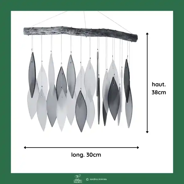 dimensions carillon eolien verre bois