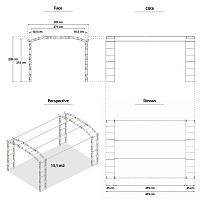 Carport Pagode 13,10m2