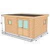 Chalet de jardin NANTUA 20m2 - Bois Douglas 55mm fabrication française L. 5,1 x l. 3,9 x H. 2,5m