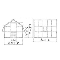 Serre de jardin en bois Classic Eight Gabriel Ash - 5 panneaux