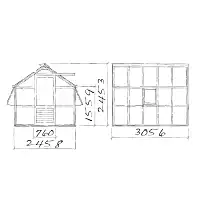 Serre de jardin en bois Classic Eight Gabriel Ash - 5 panneaux
