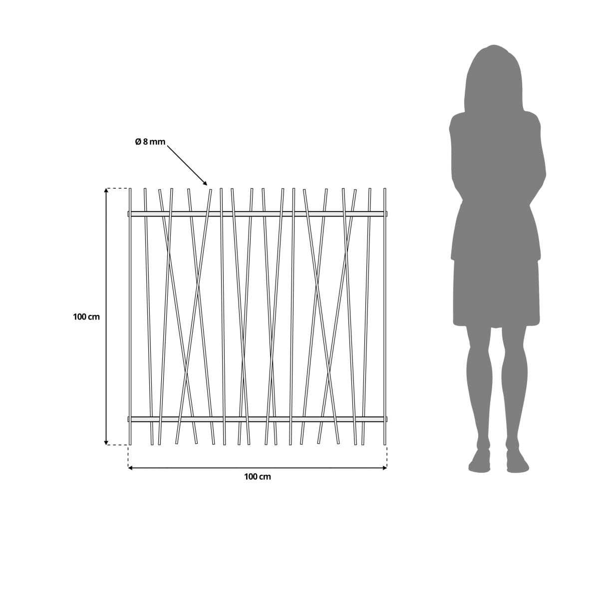 dimensions cloture barreaudee metal 1m
