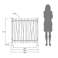 Clôture barreaudée ALIA en métal brun, fabrication française - L.1m x H.1m