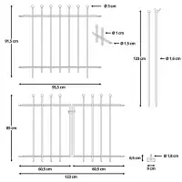Clôture décorative PRATIC en métal noir - L.95,5 x H.91,5cm