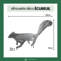 Silhouette écureuil à planter - acier brossé - L.43 x H.31cm