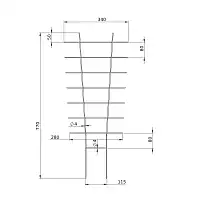 Treillage éventail en acier pour pot et balcon H. 77cm