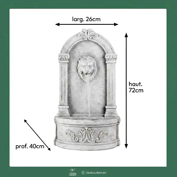 dimensions fontaine lion