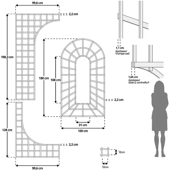 dimensions gamme treillages baies bois dimensions gamme treillages baies bois