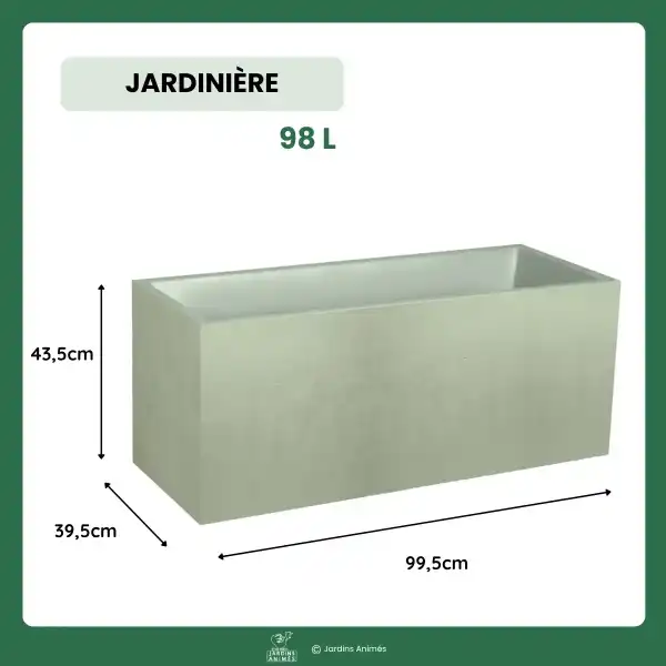 dimensions jardiniere rectangle vert basalt