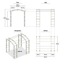 Tonnelle en fer 4 pieds Pagode 4.50m2