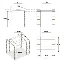 Tonnelle en fer 4 pieds Pagode 4.50m2  Tonnelle en fer 4 pieds Pagode 4.50m2